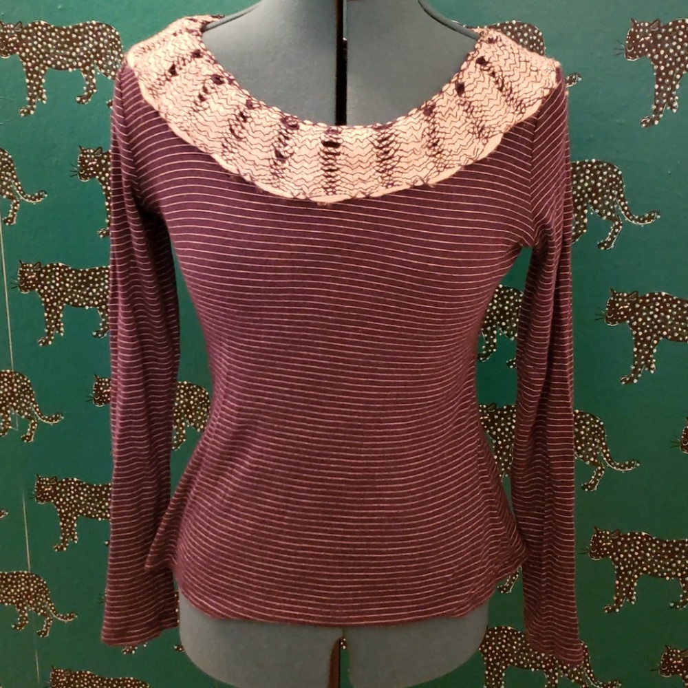 Long sleeve collared tee from Anthropologie